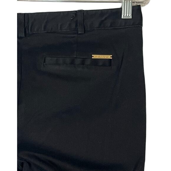 Michael Kors Pants Womens Size 8 Black Twill Ankle Mid Rise Pockets Logo Stretch - Picture 6 of 8